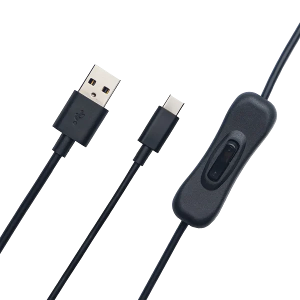 Cable de alimentación y datos USB-A a USB-C con interruptor ON/OFF